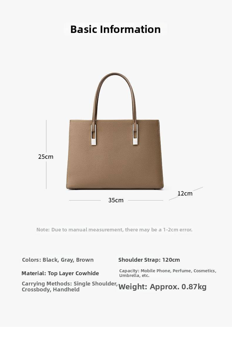 Lankin Women's Cowhide Leather Tote Bag – Large Capacity Commuter Handbag