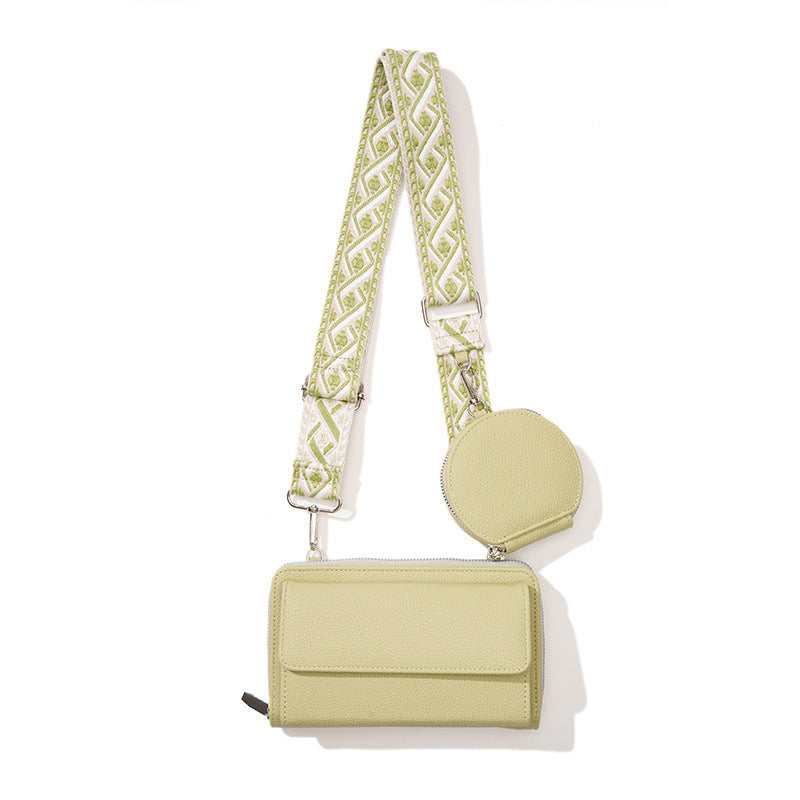 2026 New Mobile Phone Bag for Women, Crossbody Bag, Multifunctional Wide Shoulder Strap Shoulder Bag, Simple Casual Embossed Design