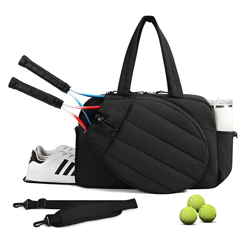 Down-Filled, Fluffy Quilted, Lightweight, Multi-Functional Women's Tennis and Fitness Tote Bag