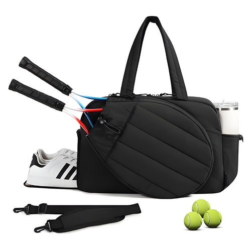 Down-Filled, Fluffy Quilted, Lightweight, Multi-Functional Women's Tennis and Fitness Tote Bag