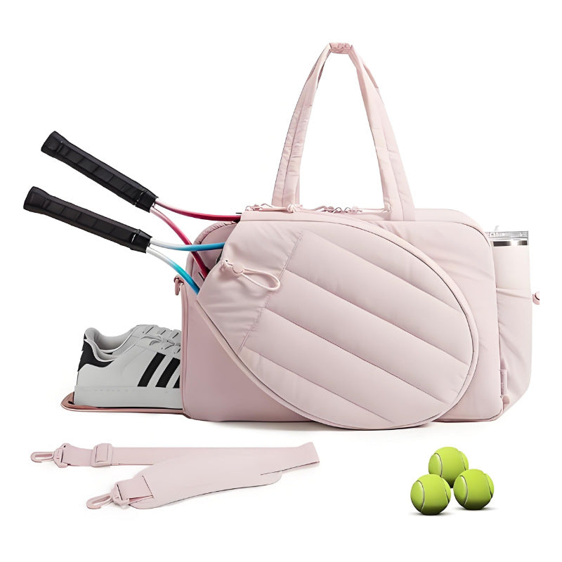 Down-Filled, Fluffy Quilted, Lightweight, Multi-Functional Women's Tennis and Fitness Tote Bag