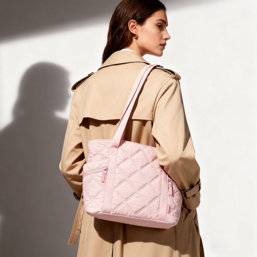 Damen Daunen Leichte Handtasche Große Kapazität Bestickte Umhängetasche Modische Einfache Rhombus Reisetasche Krankenschwester Tragetasche Crossbody