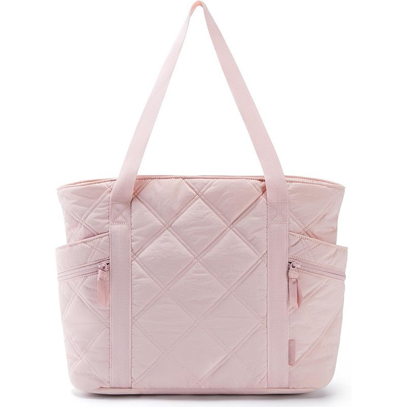 Women's down Lightweight Handbag Large Capacity Embroidered Shoulder Bag Fashionable Simple Rhombus Travel Nurse Tote Bag Cross