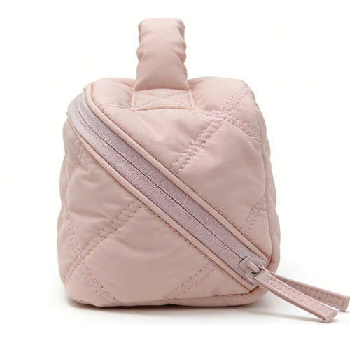 Cotton-Filled Portable Travel Makeup Bag, Large Capacity Breathable Toiletry Storage Bag, High-End Handbag