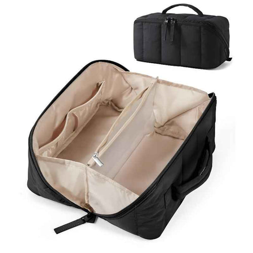 Lankin Waterproof Down-Filled Makeup Bag – Portable Compartment Travel Organizer