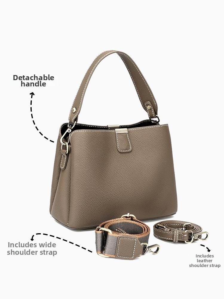 Cross-border Bag Women's 2025 New Genuine Leather Women's Bag Fashion All-match Shoulder Bag High-end Niche Design Crossbody Bag