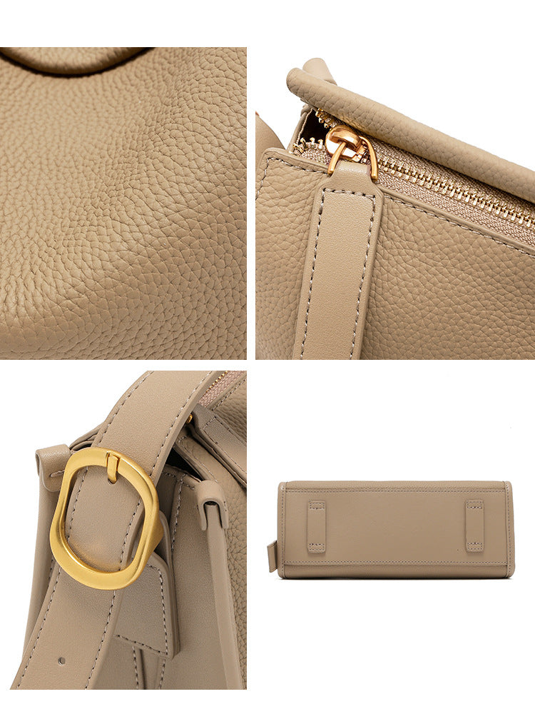 First-Layer Cowhide Pillow Bag for Women, Genuine Leather 2026 New Hot-Selling Women's Bag, Casual Fashion Retro Single-Shoulder Crossbody Bag