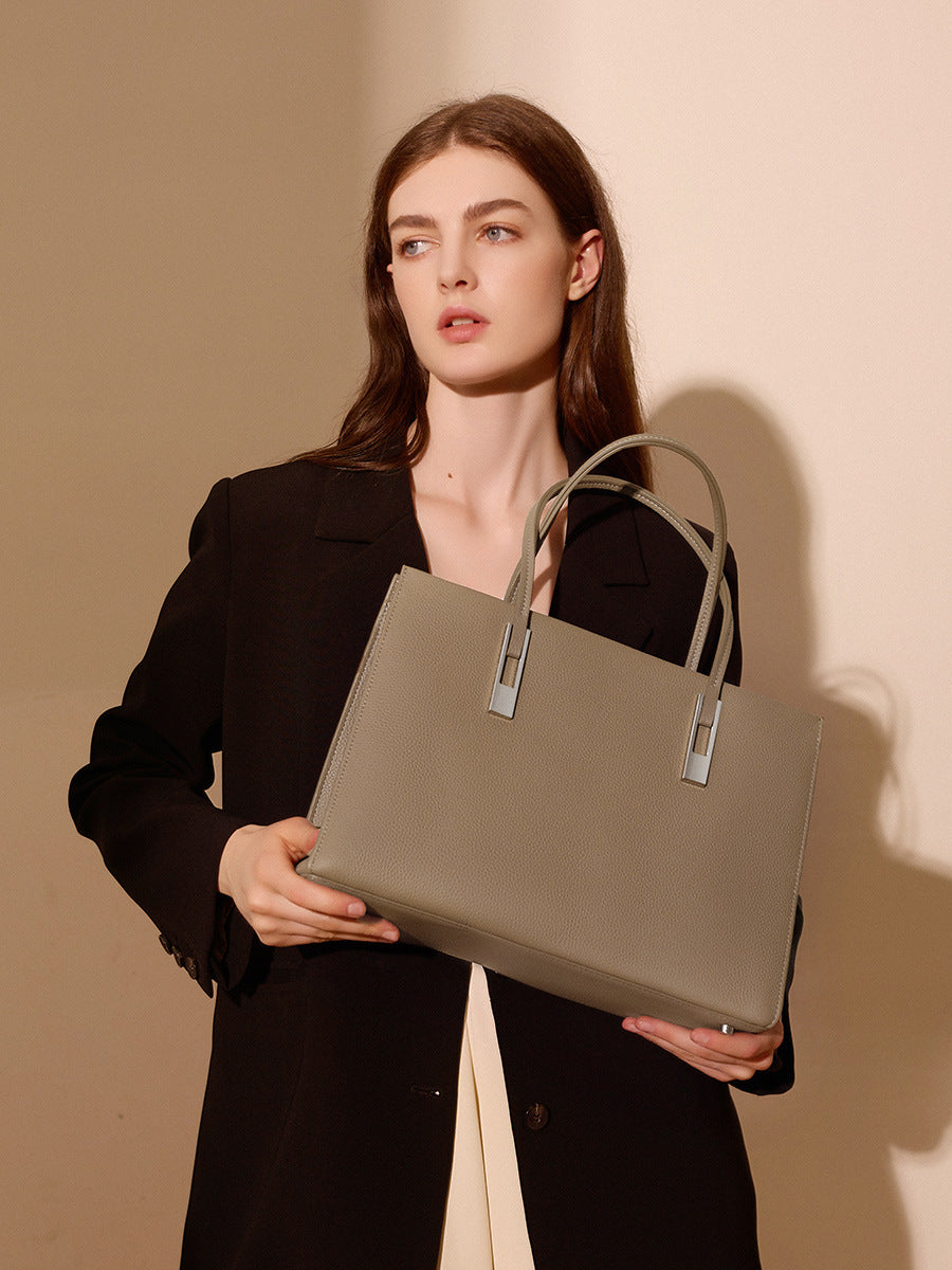 Genuine Leather Women's Bag 2026 Commuter Large Bag Large Capacity First Layer Cowhide Tote Women's Handbag