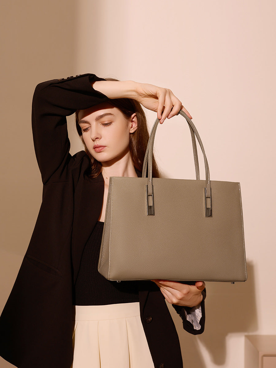 Genuine Leather Women's Bag 2026 Commuter Large Bag Large Capacity First Layer Cowhide Tote Women's Handbag