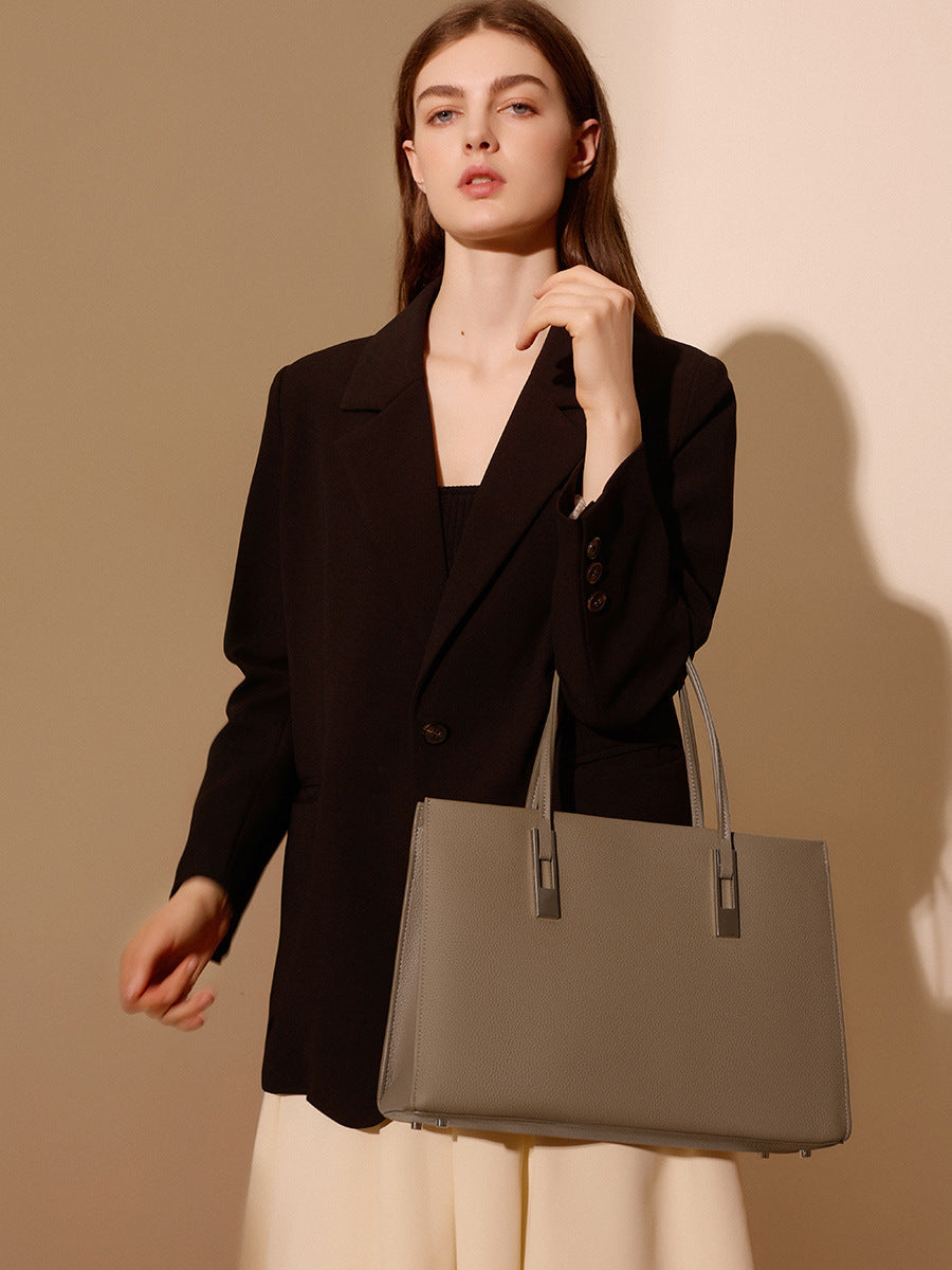 Genuine Leather Women's Bag 2026 Commuter Large Bag Large Capacity First Layer Cowhide Tote Women's Handbag
