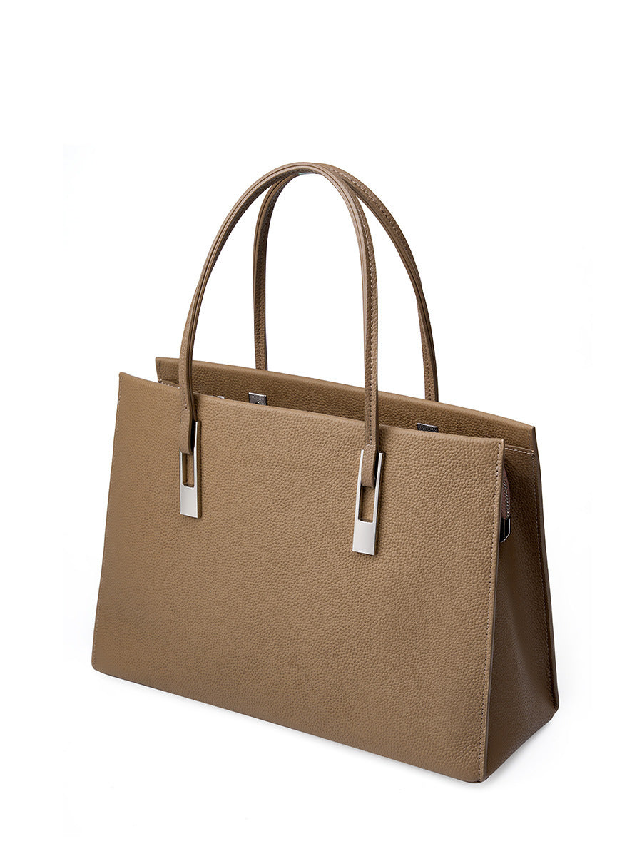 Genuine Leather Women's Bag 2026 Commuter Large Bag Large Capacity First Layer Cowhide Tote Women's Handbag