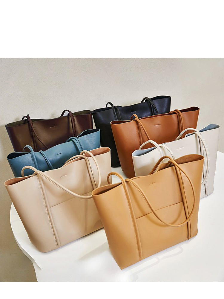 Lankin Women's Genuine Leather Tote Bag – Large Capacity Commuter Shoulder Bag