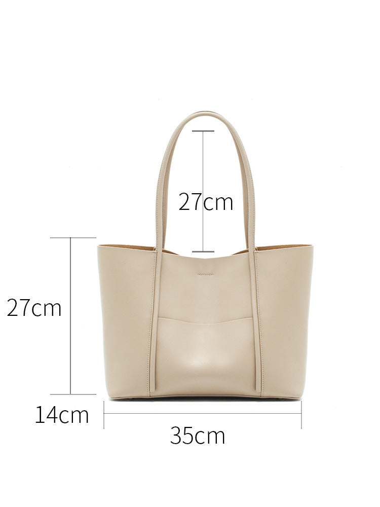 Lankin Women's Genuine Leather Tote Bag – Large Capacity Commuter Shoulder Bag