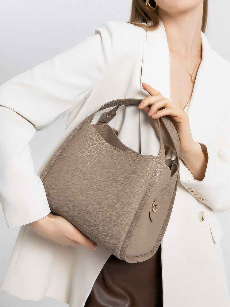Lankin Women's Cowhide Leather Tote & Crossbody Bag – Large Capacity Commuter Handbag