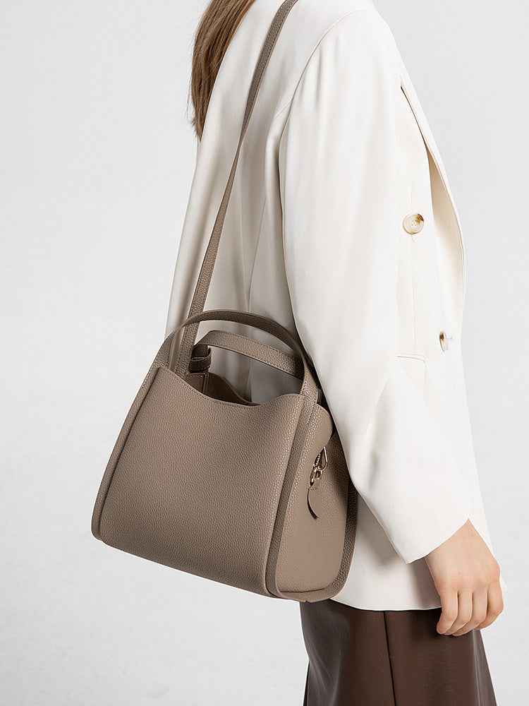 Lankin Women's Cowhide Leather Tote & Crossbody Bag – Large Capacity Commuter Handbag