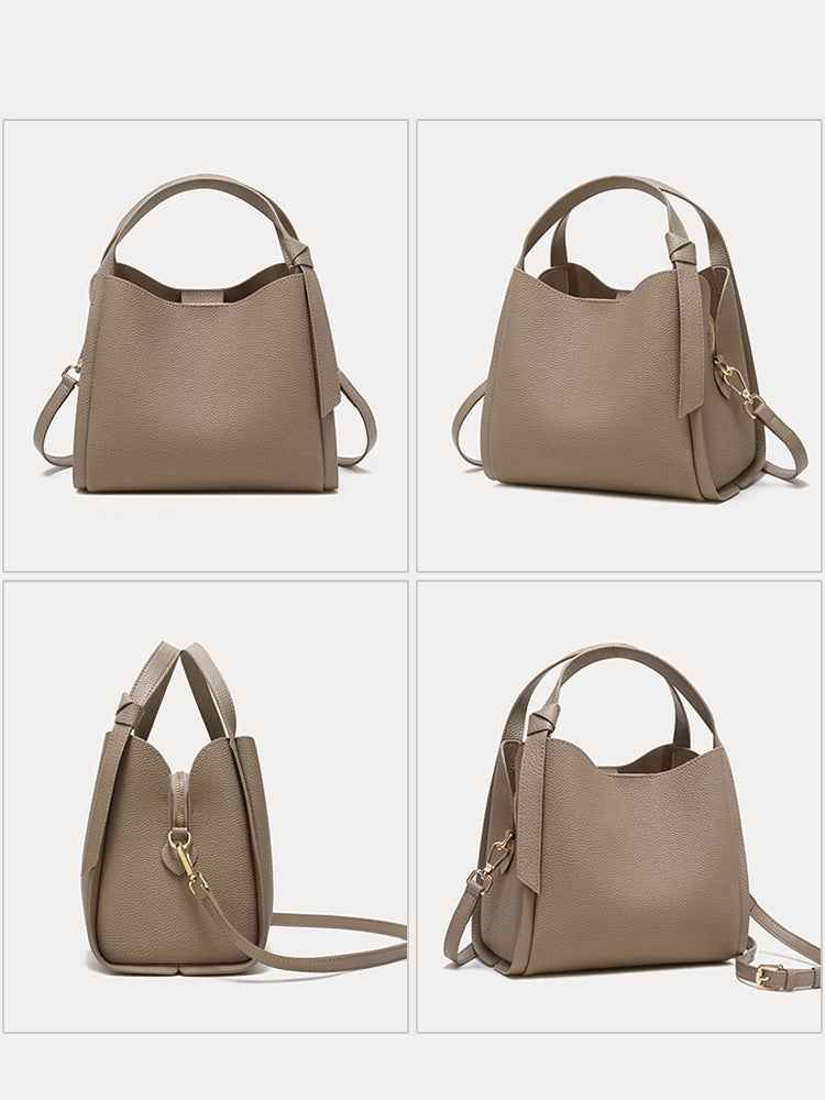 Lankin Women's Cowhide Leather Tote & Crossbody Bag – Large Capacity Commuter Handbag