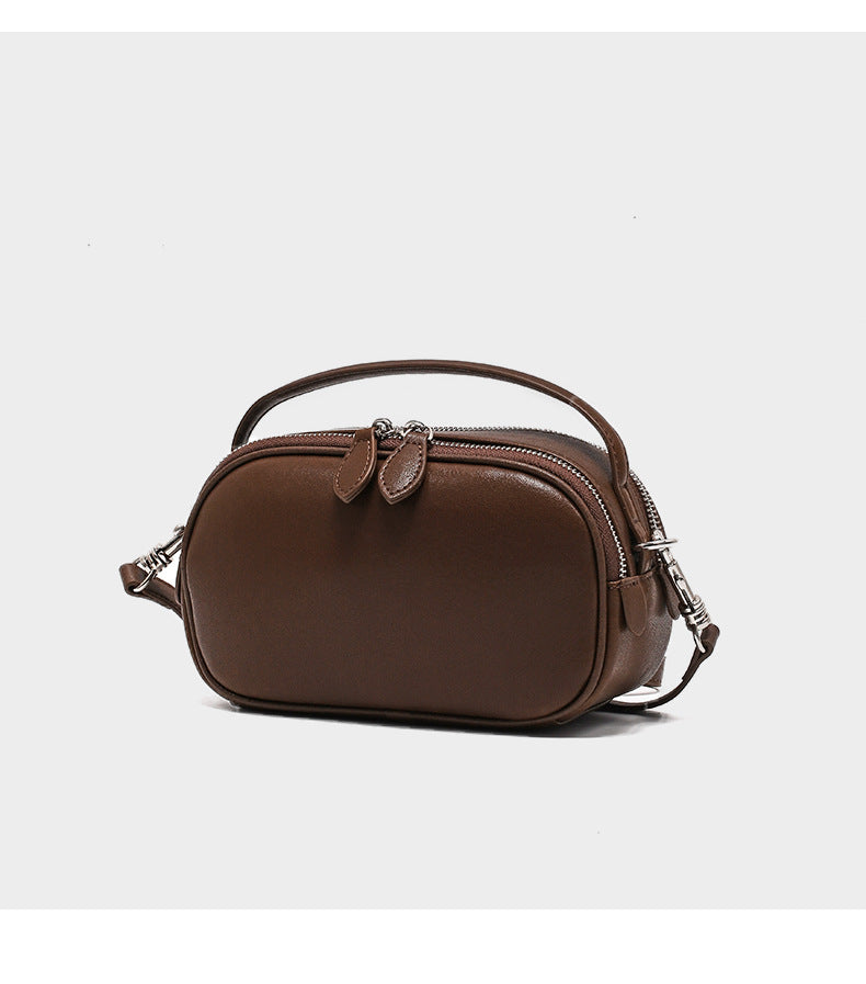 Genuine Leather Mini Mobile Phone Bag, Versatile Casual Crossbody Bag, 2026 New Style, Fashionable and Elegant Cowhide Handbag, Shoulder Bag for Women