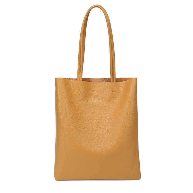 Lankin Women's Genuine Leather Bucket Bag – Versatile Large Capacity Shoulder Tote