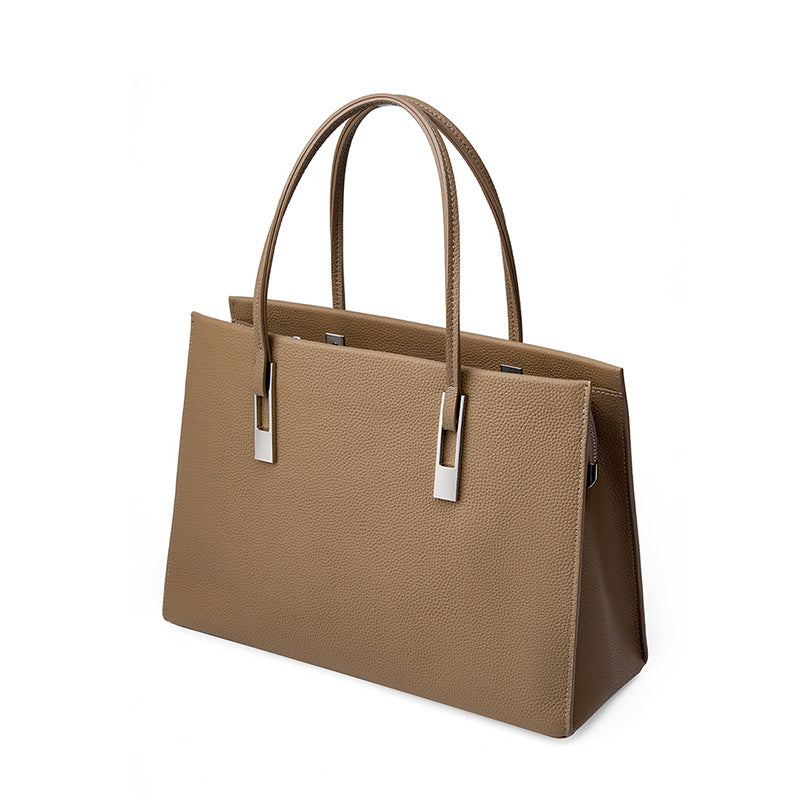 Genuine Leather Women's Bag 2026 Commuter Large Bag Large Capacity First Layer Cowhide Tote Women's Handbag