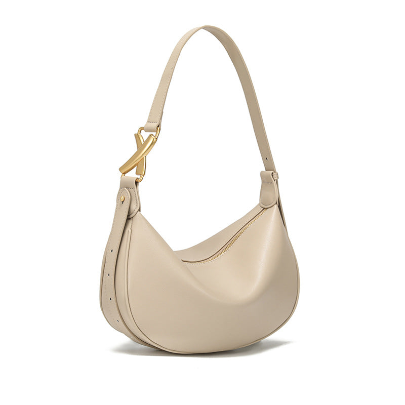 Genuine Leather Women's Crossbody Bag 2026 Summer New Hot-Selling Women's Bag Cowhide Commuter Dumpling Bag