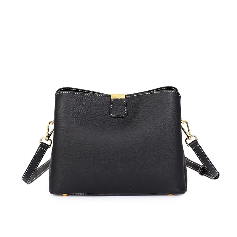 Cross-border Bag Women's 2025 New Genuine Leather Women's Bag Fashion All-match Shoulder Bag High-end Niche Design Crossbody Bag