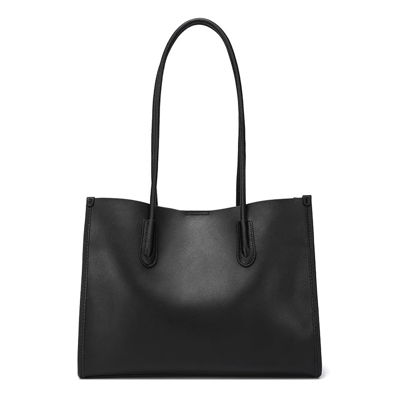Lankin Women's Cowhide Leather Shoulder Bag – Large Capacity Versatile Commuter Tote