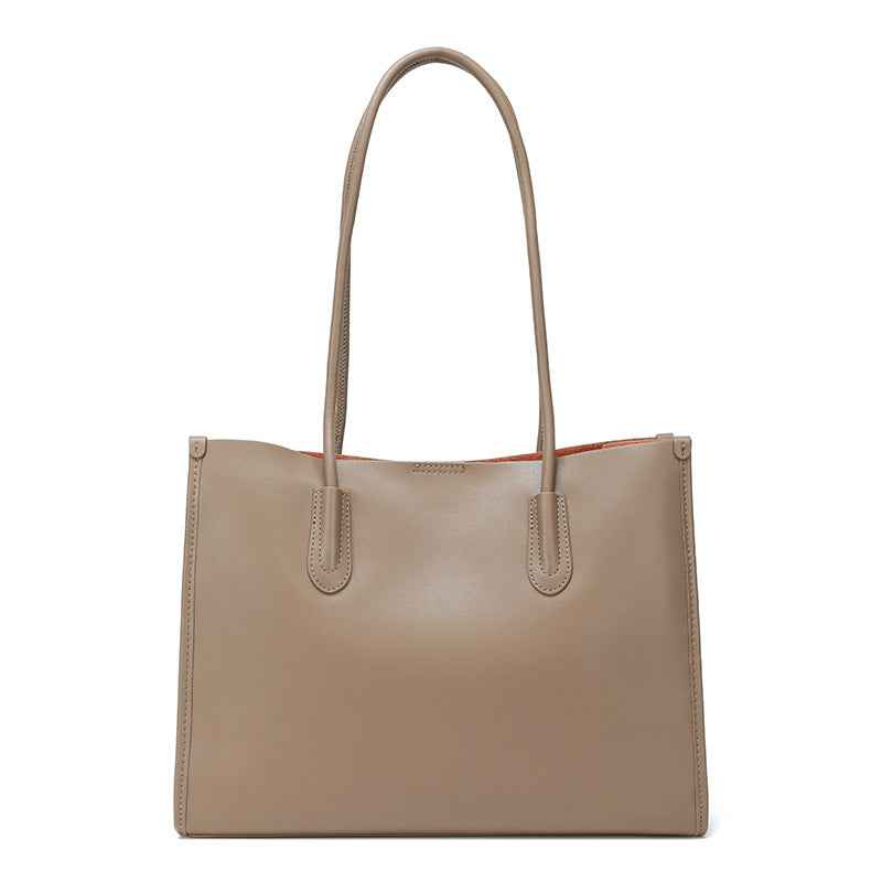 Lankin Women's Cowhide Leather Shoulder Bag – Large Capacity Versatile Commuter Tote