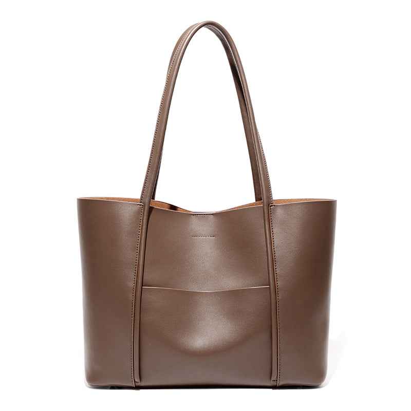 Lankin Women's Genuine Leather Tote Bag – Large Capacity Commuter Shoulder Bag