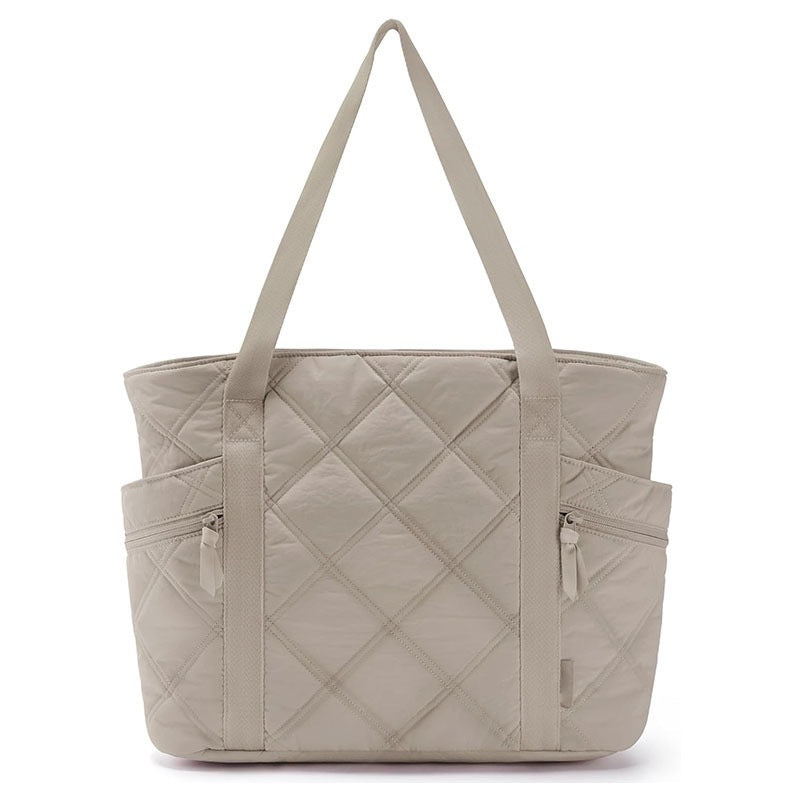 Women's down Lightweight Handbag Large Capacity Embroidered Shoulder Bag Fashionable Simple Rhombus Travel Nurse Tote Bag Cross