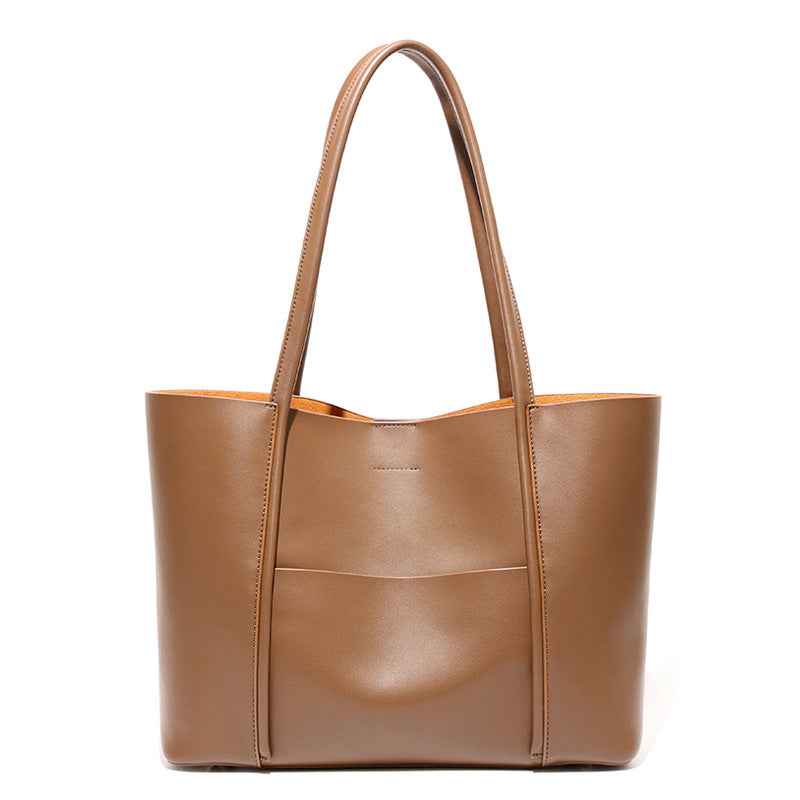 Lankin Women's Genuine Leather Tote Bag – Large Capacity Commuter Shoulder Bag