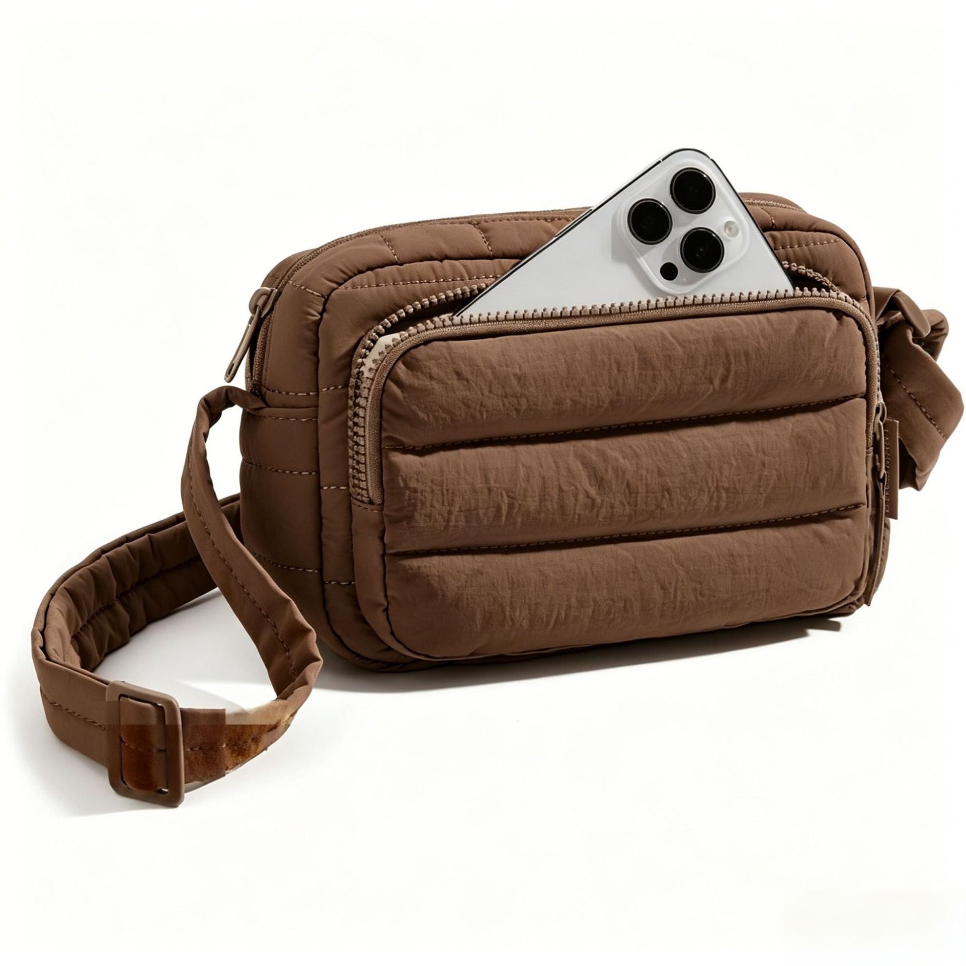 Nylon Single-Shoulder Crossbody Bag for Women, Fluffy down Small Tote Canvas Bag