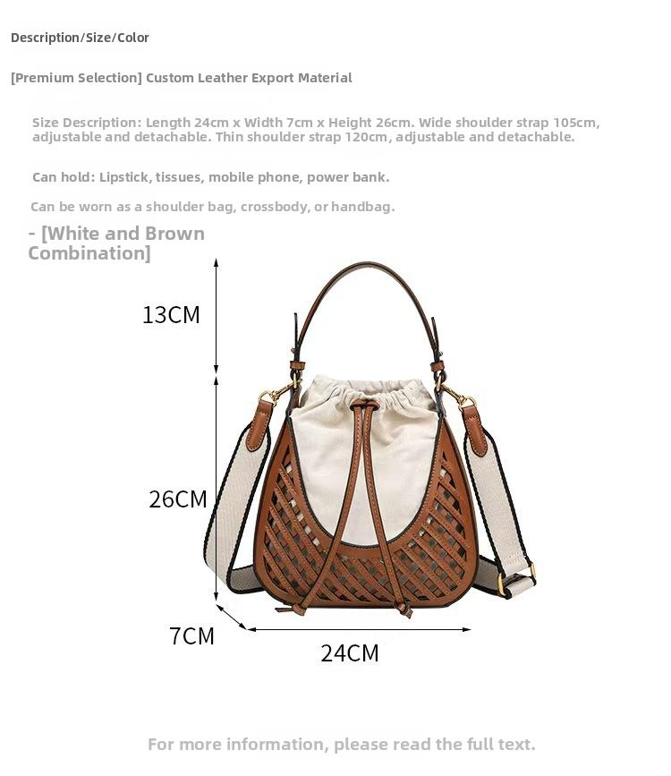 Lankin Women's Woven Bucket Bag – Retro Canvas Drawstring Crossbody